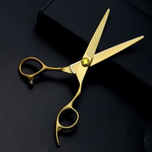 Оптовая Продажа с фабрики Профессиональные Парикмахерские ножницы 6 дюймов золотой драгоценный камень ручной формы высококачественные парикмахерские ножницы с плоскими зубами тонкие