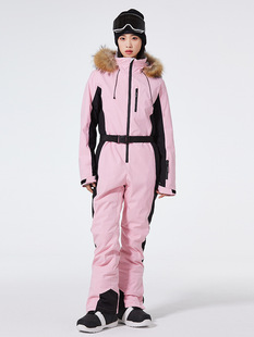 Women's Slim-fit Winter Outdoor Windproof Waterproof Warm-keeping Ski Suit Double-board Ski Suit