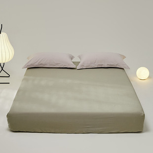 Solid Color Unprinted Style Cotton Sanding Single Bed Cover Thickened Pure Cotton Mattress Protective Cover Single Product White Coffee Powder Grey Purple
