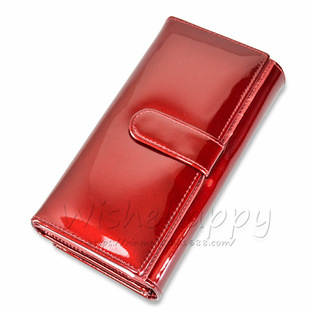 кошелек women's long wallet patent leather clip coin purse genuine leather toothpick pattern clutch three fold wallet