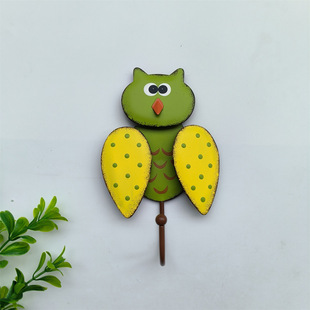 Cartoon Pastoral Creative Iron Owl Frog Entrance Door Key Small Hook Coat Hood Decorative Wall Decoration Ornaments