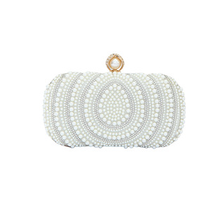 New Style Pearl Bag Women Sweet Lady Pearl Clutch Bag Celebrity Water Drops Pearl Chain Bag Party Evening Bag
