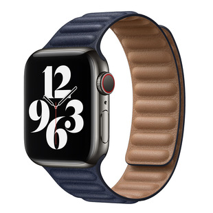 Подходит для Apple Watch Apple, двухцветный Магнитный кожаный ремешок iwatch7/6/5/4/3/2/SE ремешок на запястье