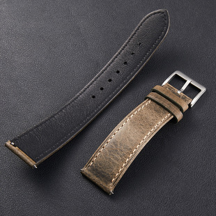High-end Italian BADALASS fabric genuine leather watch strap vintage oil wax calfskin watch strap 18/20/22mm
