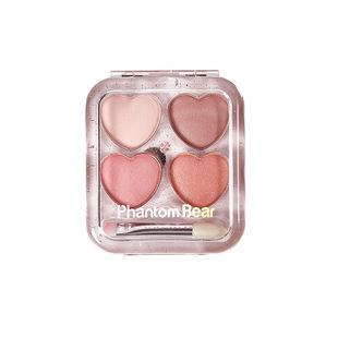 Phantom Bear Four-color Sleeping Silkworm Eye Shadow Plate Matte Pearlescent Sequin Earth Color Highlight Sleeping Silkworm Eye Shadow