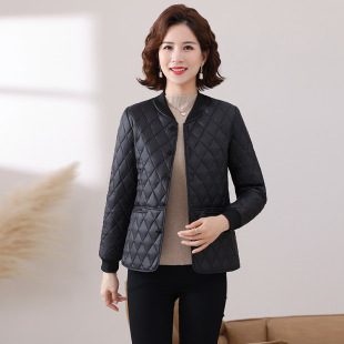 [Source Factory] 2024 Winter New Lightweight Short Cotton-padded jacket Mother Cotton-padded Coat Collarless Slim Fit Liner Cotton-padded Coat