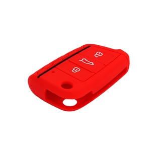 Suitable for Volkswagen Golf 7 Honeycomb Edge Silicone Key Case Lingdu Soft Glue Drop Glue Red Line Car Remote Control Case