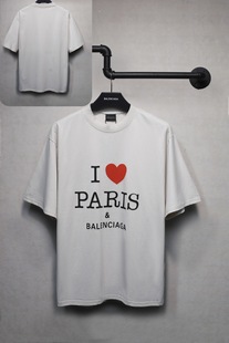 Cross-border Paris B high quality Coke Basic Printed Alphabet Graffiti Beggar's Old Loose Women's Tit Men's Short Sleeve