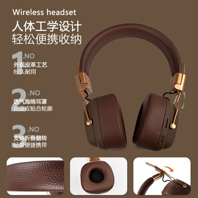 2025 New M11 Retro Head-Mounted Bluetooth Headset Multi-Eq Wireless Music Fashion Wear Headset Cross-Border 5.4