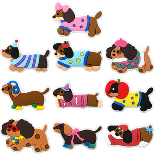 Cross-border New Products Dachshund Shoes Decorative Accessories Cartoon Cute Hole Shoes Accessories in stock Wholesale Shoe Buckle Shoe Flower