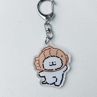 Cute cartoon puppy couple keychain acrylic pendant fun cartoon schoolbag pendant girlfriends small gift