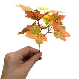 Simulation Mini Three Fork Maple leaf decoration rattan wreath accessories Thanksgiving Halloween party Factory Direct Sales