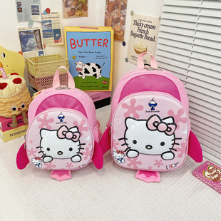 Sanrio Cartoon Backpack Kindergarten Student Schoolbag Girls Cute Backpack Children Kuromi Cat Backpack
