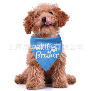 Cross-border Amazon pet saliva towel cat scarf dog saliva towel triangle towel family member birth party