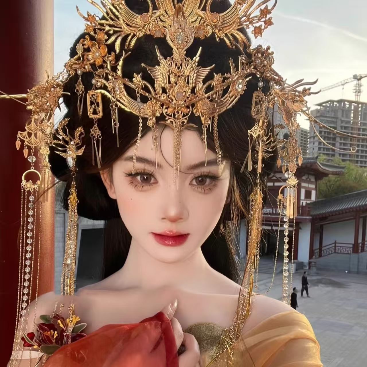 Ancient Style Han Dynasty Hair Accessories, Hair Crowns, Hairpins, Phoenix Crown Sets, Ancient Costume Photography Tassels, Atmospheric Jewelry Accessories, Palace Suits