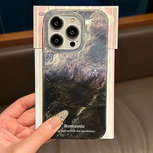 Simple Glacier Vignetting Gradient iphone16 Phone Case Apple 15 Protective Case 14/13 Large Hole Soft Edge