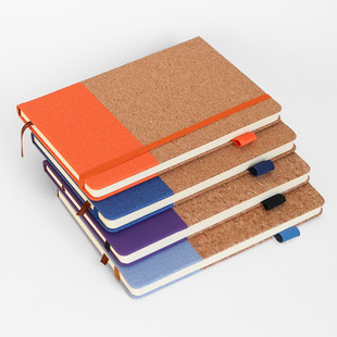 A5 notebook elastic band wood grain foreign trade notepad notebook hard shell strap diary