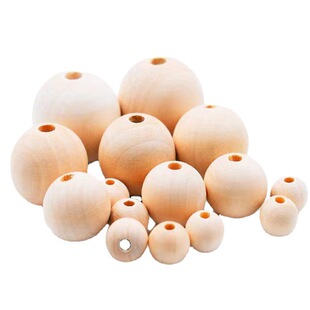 Alba Bead Log Color 6mm-40mm Solid Wooden Ball Handstring Necklace Accessories Handmade DIY Toy Accessories