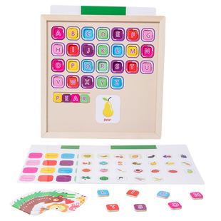 Children's English Enlightenment Montessori early education teaching aids magnetic letters matching board and wood educational toys kindergarten 3-6 years old