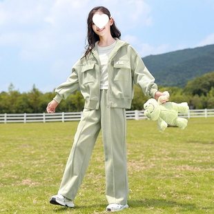 Girls' coat spring 2025 new children's clothes girls sports suit big children junior high school students vests spring and autumn