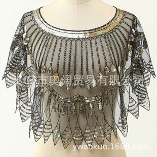 1920s European and American sequined evening dress cape creative party dinner dress shawl Amazon wish cross-border