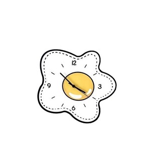 Omelette poached egg creative cartoon personality decoration animation clock kindergarten living room dining room silent wall clock
