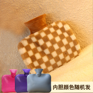 New hot water bag water injection wholesale imitation rabbit plush cartoon cute water heating bag double hand winter warm handbag