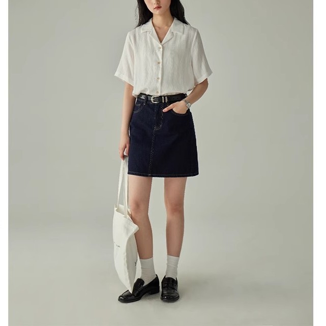 페리 달빛 느슨한 반팔 쿠바 칼라 셔츠 여자 여름 프랑스 복고풍 캐주얼 탑