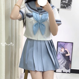 Original Jk Uniform Summer College Style Sailor Suit Cloud Cool Middle Set Orthodox Japanese School Uniform Class Uniform Middle Uniform