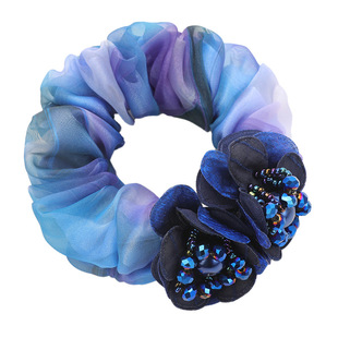 Head Flower Ball Head Large Intestine Hair Ring Hair Band Elastic Hair Rope Leather Cover New Hair Rope Headwear