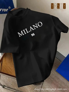 Milano 96 с принтом хлопчатобумажная футболка с короткими рукавами для мужчин и женщин