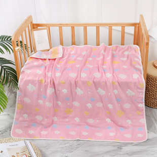 Pure Cotton Six-Layer Gauze Towel Quilt Children Adult Thin Air Conditioning Nap Blanket Newborn Baby Cartoon Bath Towel Children's Quilt