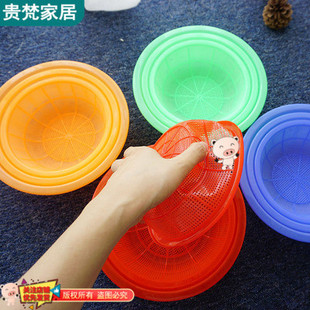 Factory round small Mini brand new plastic washing rice fruit basket basket sieve handmade toy storage