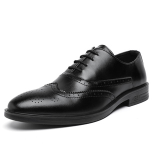 Foreign Trade Men's Leather Shoes New Fashionable Casual Men's British Dress Casual Business Brock Carved Leather Shoes