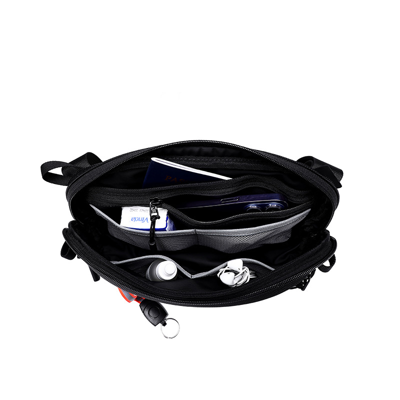 Business light luxury waterproof men's messenger bag, outdoor leisure, large capacity storage, three-dimensional men's shoulder bag