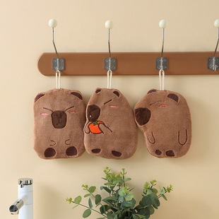 Kapi Bala Cute Hanging Towel Thickened Cute Small Towel Wipe Hand Cloth Kitchen Bathroom Handkerchief Cartoon