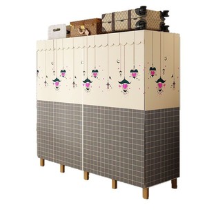 Bamboo Folding Wardrobe Installation-Free Simple Wardrobe Home Bedroom Rental Room Wardrobe Thickened Thickened Storage Cabinet