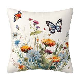 Cross-border home decoration pillow cover new butterfly flower pillow cover sofa cushion cover TEMU new Amazon