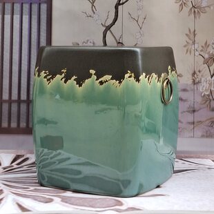 Ceramic Drum Stool Gradient Embroidered Pier Retro Style Porcelain Stool Large Dining Chair Outdoor Cool Pier Chinese Style Shoes Changing Dressing Stool