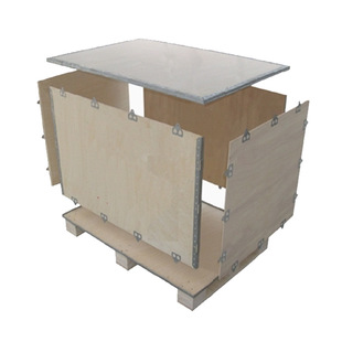 Shenzhen Longgang Fumigation-free Buckle Steel Strip Edge Wooden Box Removable Foldableing Logistics Transportation Wooden Packaging Box
