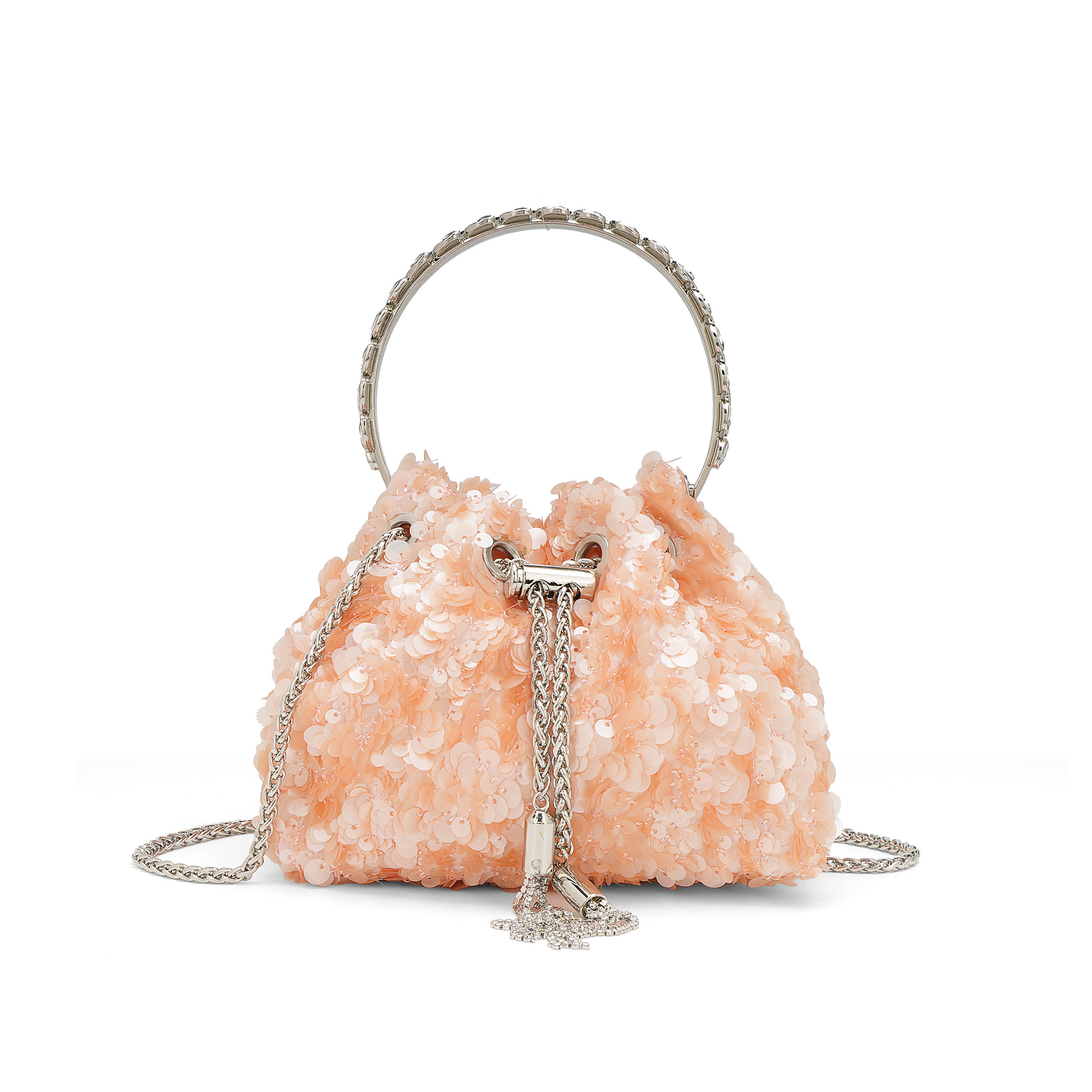 Amazon's best-selling sequined bucket evening bag for women, featuring a fresh and elegant design, drawstring tassel design, perfect for cross-border e-commerce.
