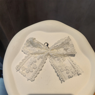Korean-style Dongdaemun Internet-famous Ballet Style Shoe Flower High-grade Accessories Lace silver Bow Shoelace Decorative Buckle
