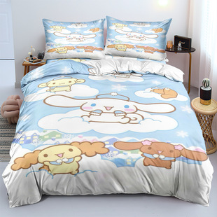 Yugui dog series three-piece bedding set 90-120g brushed cloth provide material package can be sent on behalf