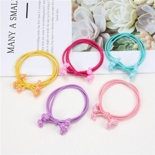 New children's hair band color line three-in-one knotted rubber band star Mickey girl hair tie cute jewelry wholesale