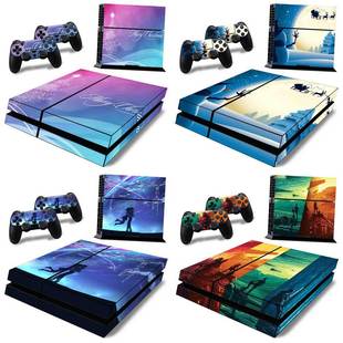 PS4 Sticker Game Machine Sticker Scene Theme Series Color Sticker Protective Film Easy to Sticker No Glue