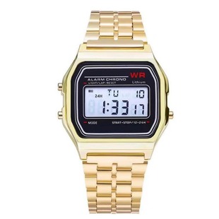 Производитель стальной ленты светодиодные электронные часы AliExpress f91w часы золотые и серебряные часы с холодным освещением