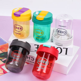 New Mini Ton Cup Children's Student Plastic Cup Portable Suction Cup Cute High-value Gift Big Belly Water Cup