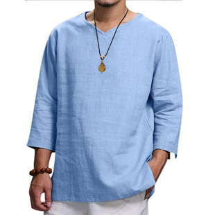 2025 Cross-border Foreign Trade Men's New Amazon Explosions Men's Loose Solid Color Cotton Casual plus size Shirt Men