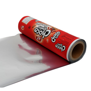 Automatic composite roll film custom plastic vacuum puffed food chips candy packaging bag bright aluminum film