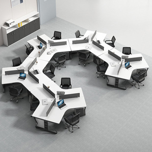 Office Desk and Chair Combination Office Furniture 6 Manual Chair Simple Modern Staff Desk Card Chair Staff Desk